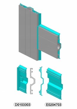 Разработаны две новых детали, значительно улучшающие харрактеристики  полуструктурного остекления фасадов:

    D0103303 - заглушка торца полуструктурной прижимной планки;
    Е0204703 - широкая уп